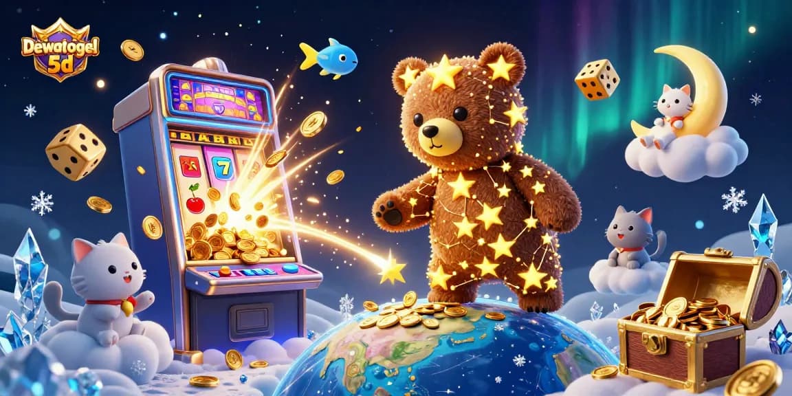 Experience the excitement of Dewatogel 5d with vibrant casino elements and a dynamic jackpot scene.