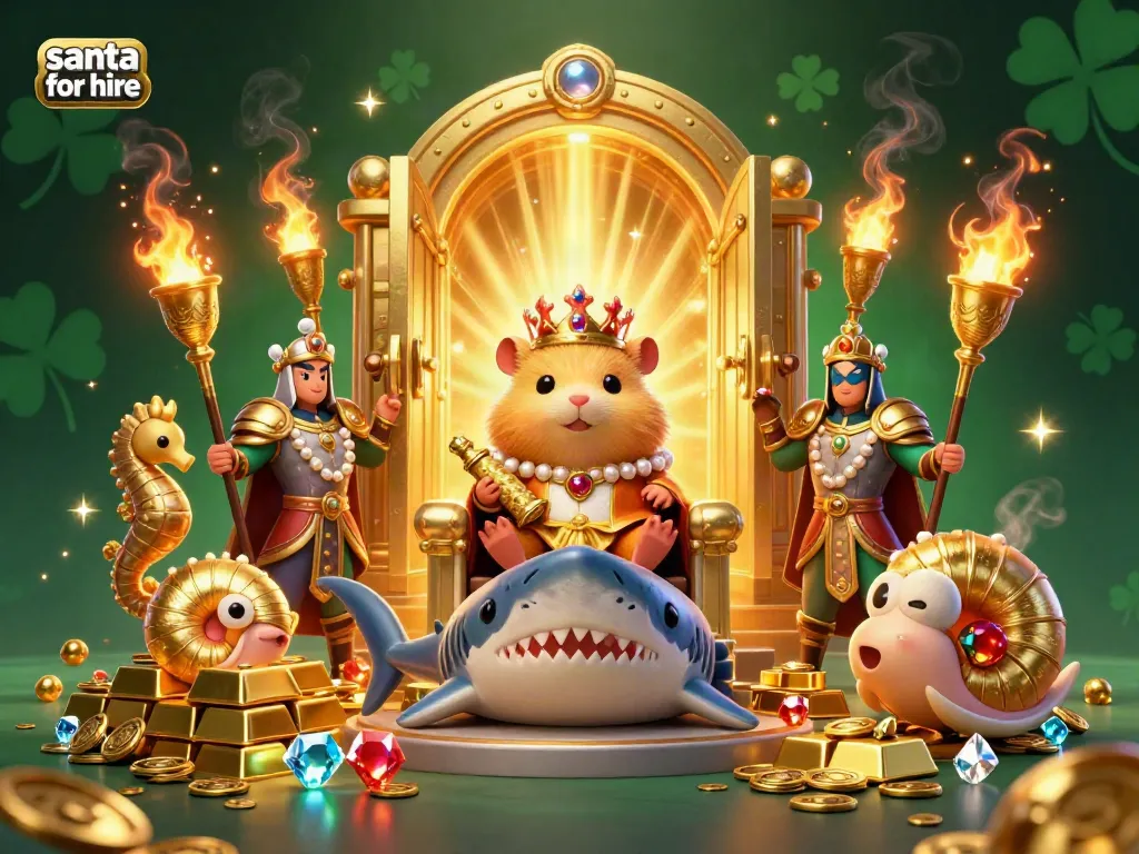 Santa for hire offers a unique blend of holiday magic and casino fun, illustrated in a vibrant 3D scene.