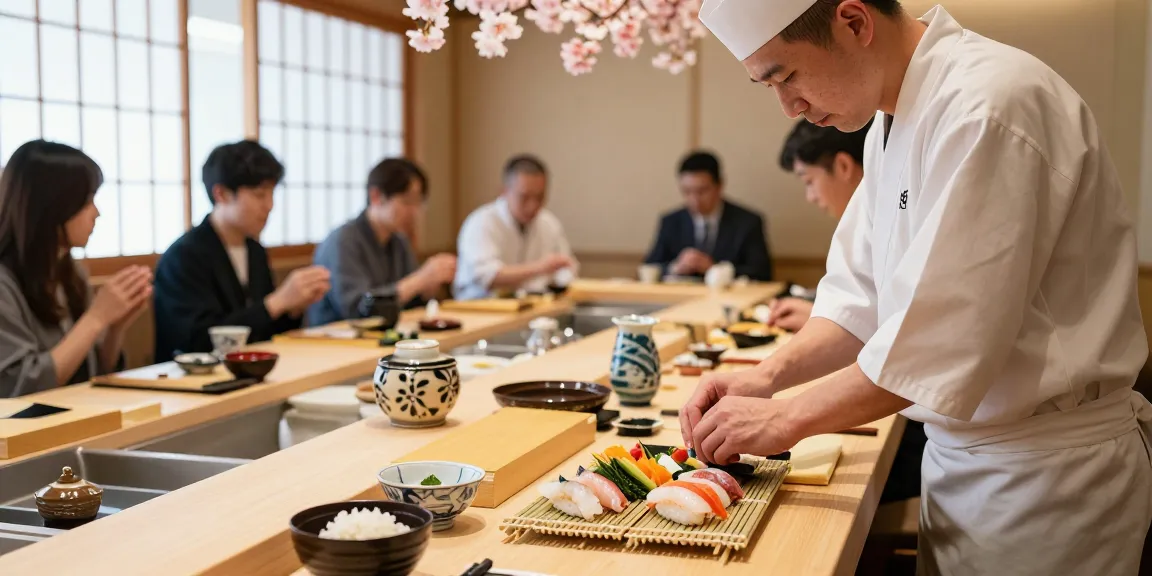 rokok88 sushi chef preparing fresh nigiri in serene restaurant setting