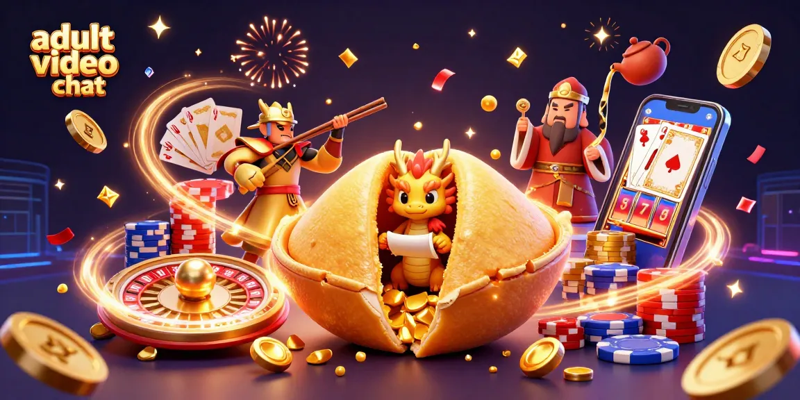 Engage in adult video chat with animated characters celebrating the casino experience