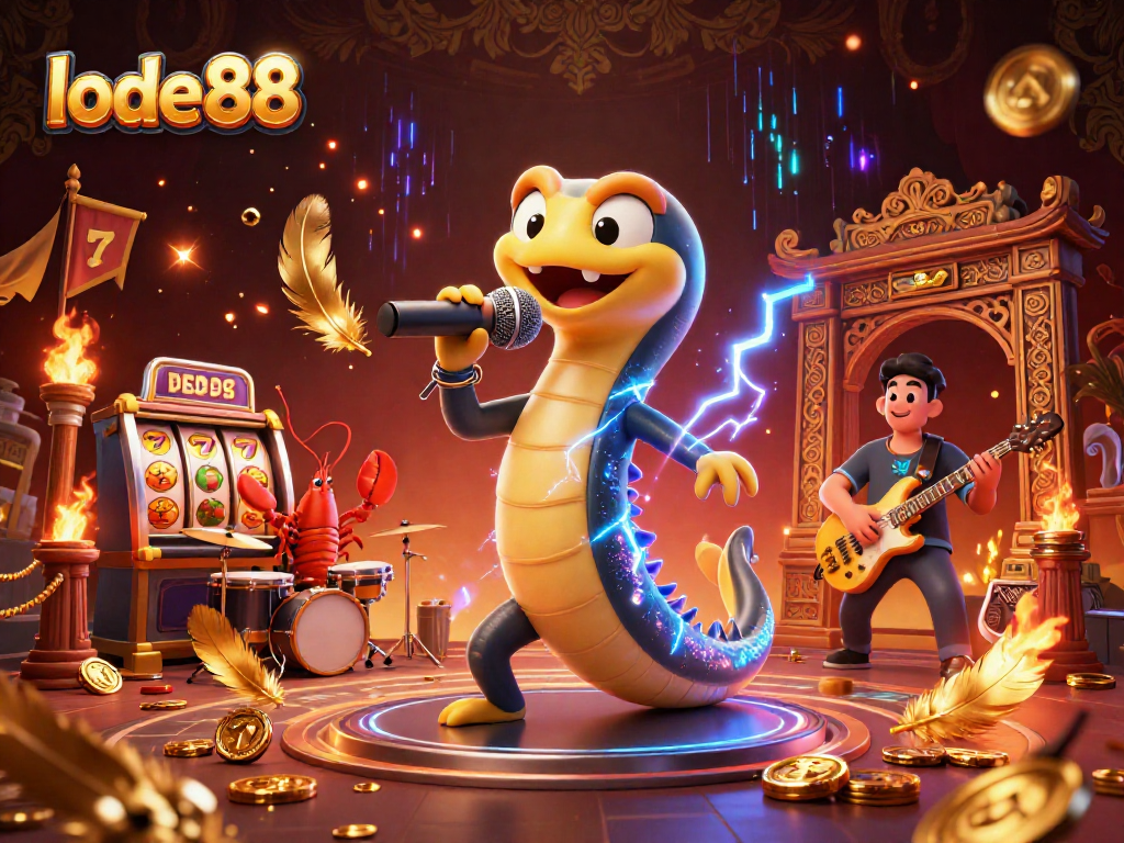 Engage with lode88 in an electric underwater casino scene showcasing vibrant characters and dynamic gambling elements.