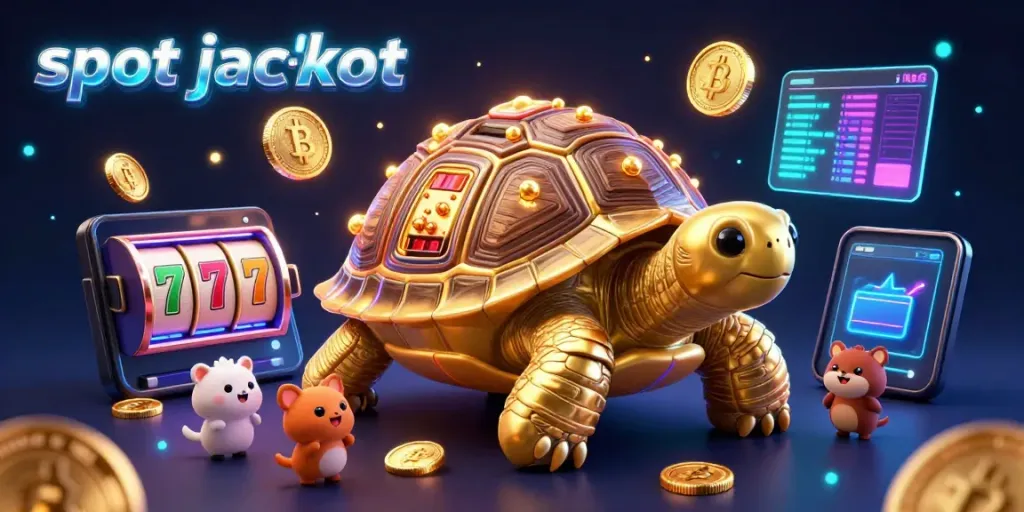Experience thrilling wins with slot jackpot excitement in this vibrant 3D casino illustration.