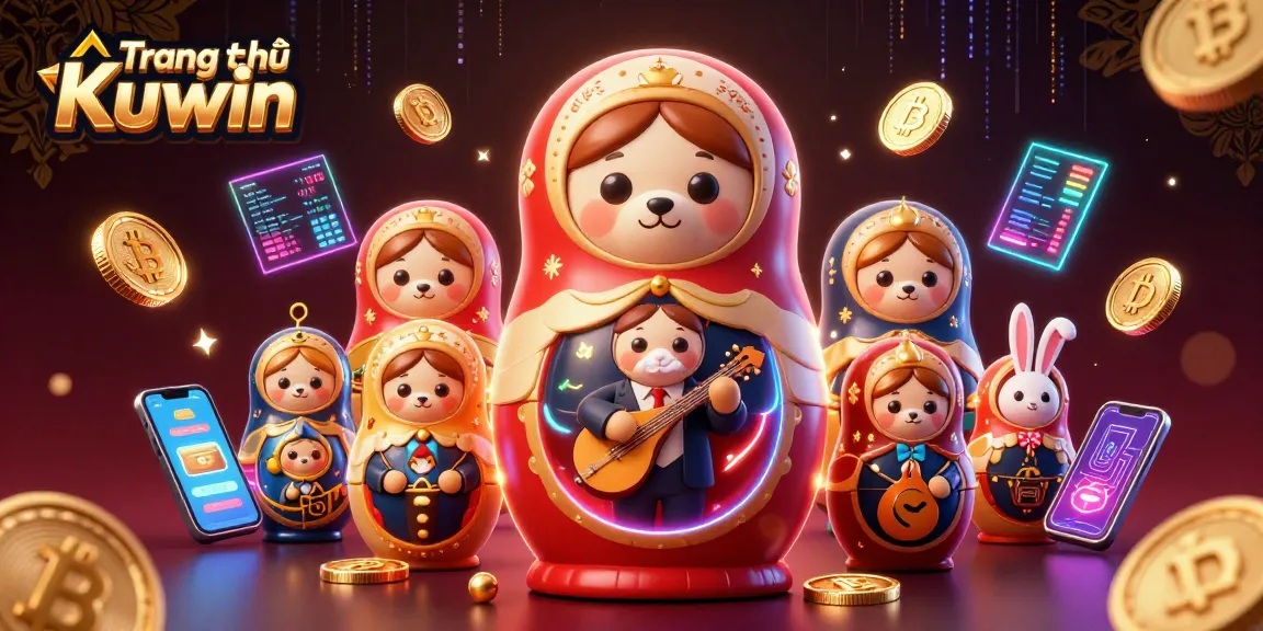 Engage with Trang chủ Kuwin's vibrant casino scene featuring playful bears and crypto elements.