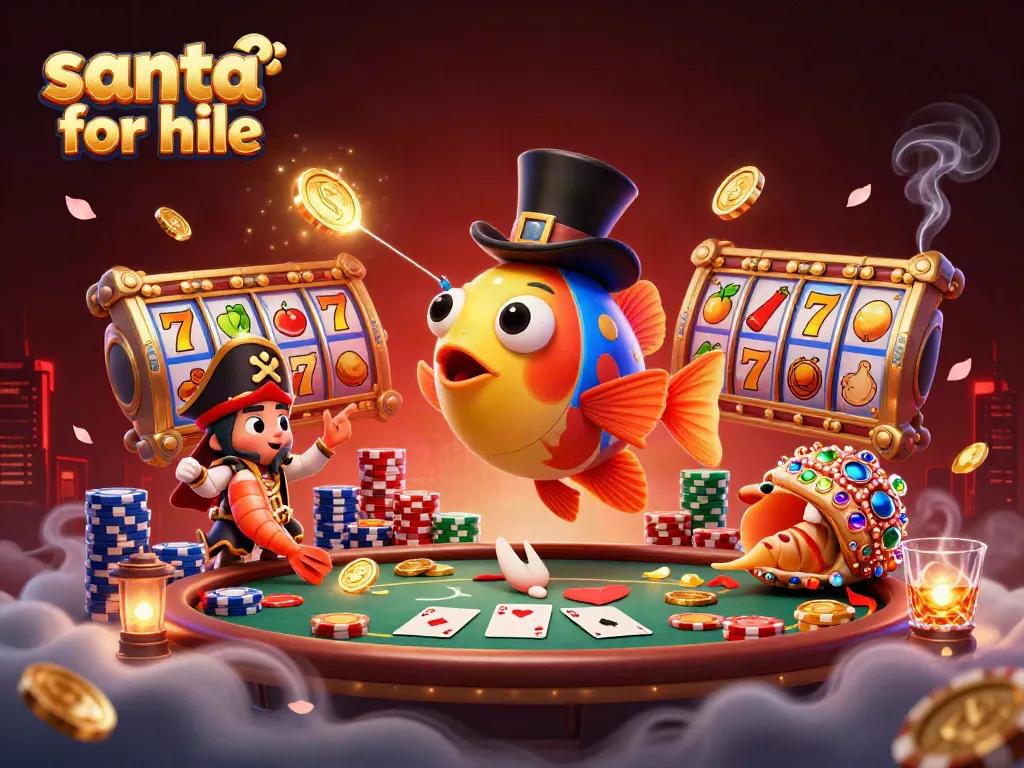 Engaging scene of a deep-sea anglerfish attracting coins while flanked by pirate shrimp and gemstone snail in a casino context