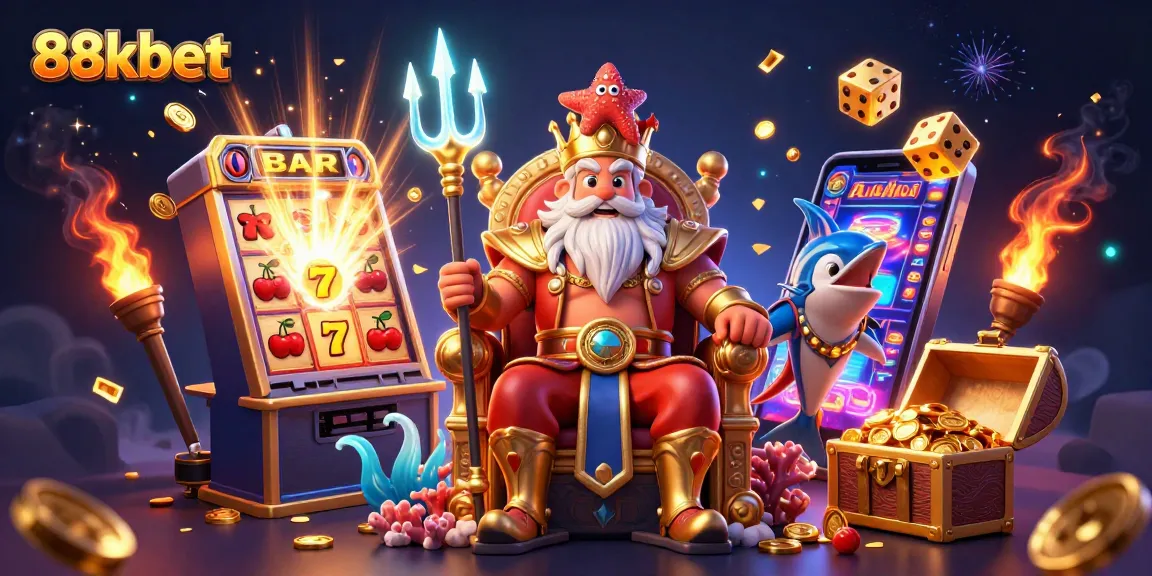 Experience the excitement of winning with 88kbet's jackpot explosion in this vibrant casino scene