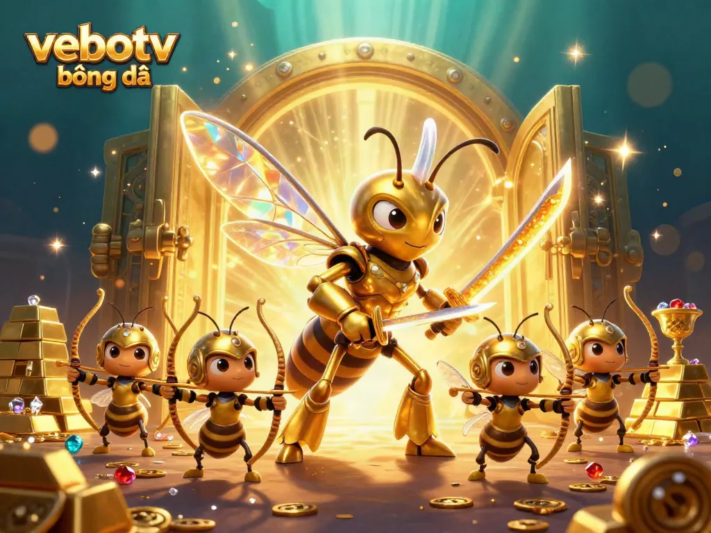 Experience exhilarating vebotv bóng đá action through immersive visuals of dynamic characters surrounded by wealth and glory.