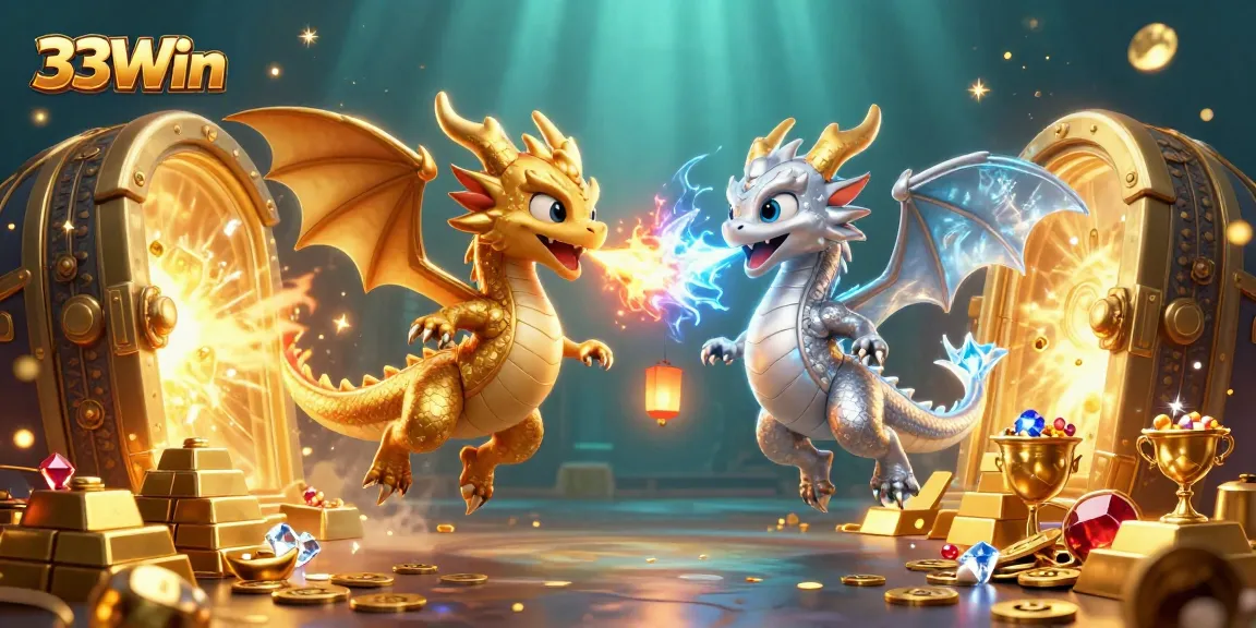 Experience thrilling gameplay with the 33Win gaming adventure showcasing dragons and treasure.