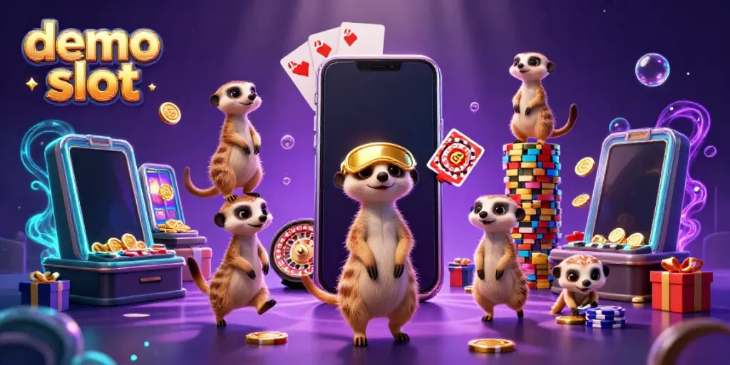 Menghadirkan keseruan demo slot dengan koloni meerkat yang mengoperasikan kasino secara dinamis dan penuh warna.