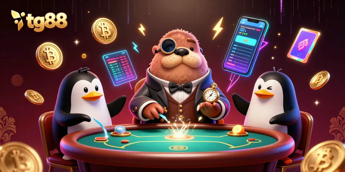 Join the fun at tg88 with a dynamic poker game featuring a jolly walrus and smart dealer.