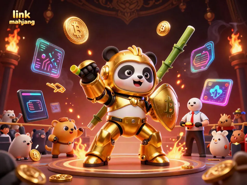 Play link mahjong with dynamic 3D characters in a vibrant casino arena featuring unique elements.