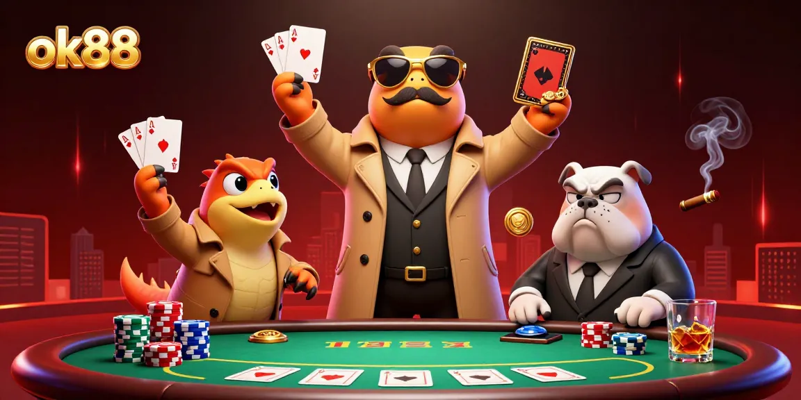 Engage in the thrilling world of ok88 with raptors attempting VIP entry, surrounded by poker action.