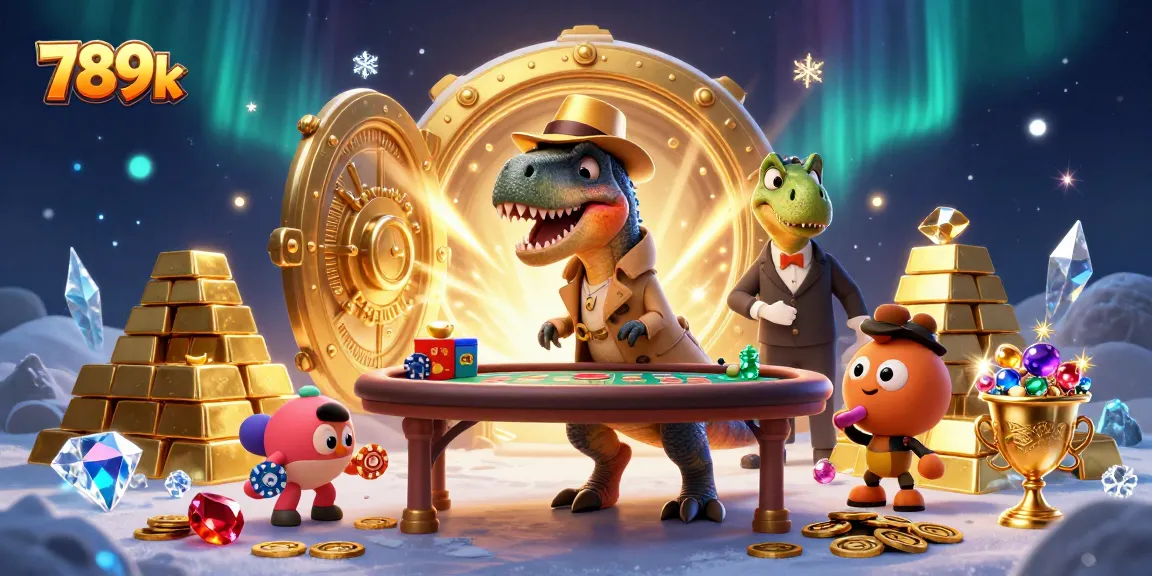 Experience the thrill of 789k with a cartoon velociraptor card counter at a vibrant blackjack table.