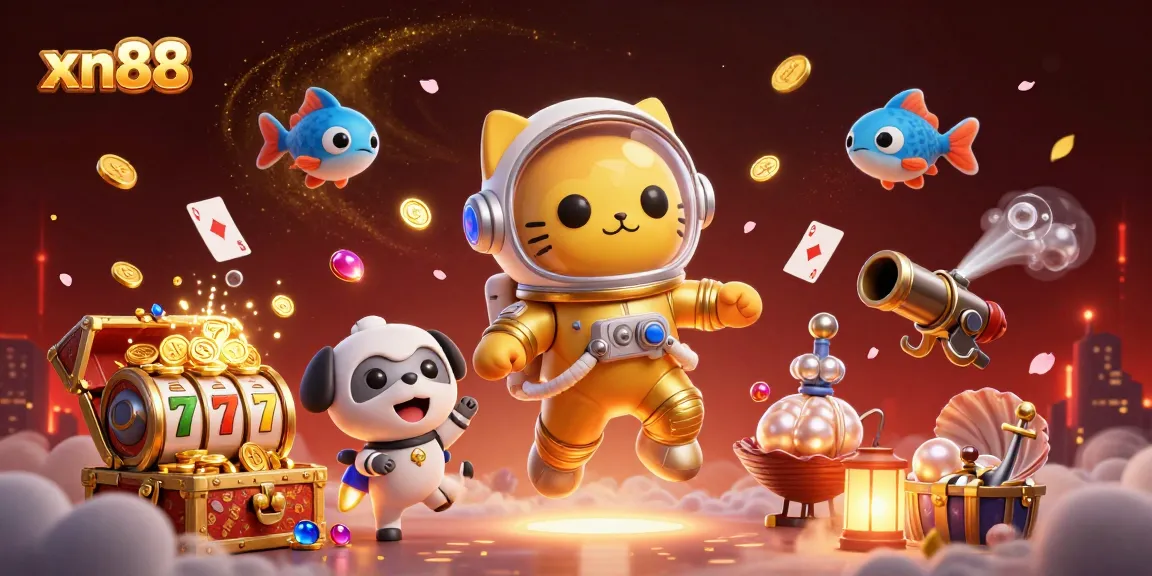 Play thrilling slots and win big at xn88 with this vibrant casino adventure illustration.