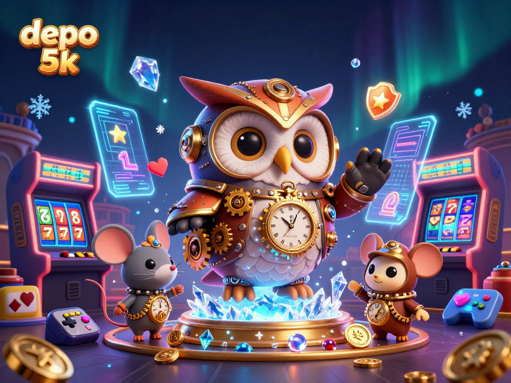 Spin the reels and win with depo 5k: an energetic casino experience illustrated.
