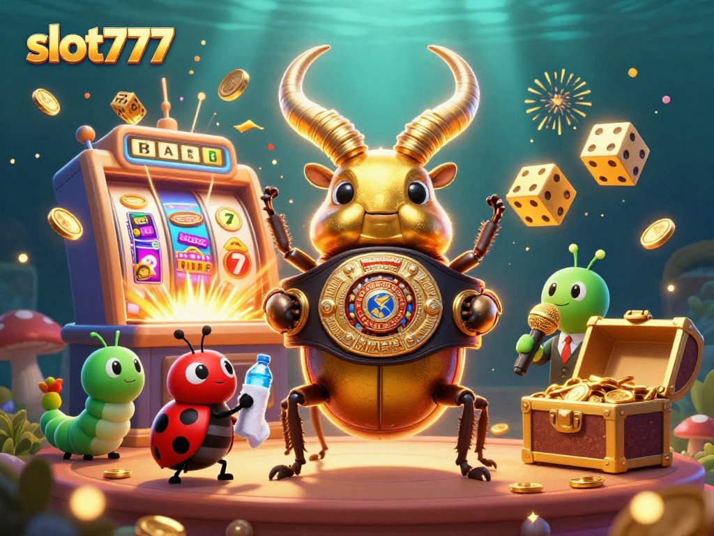 Experience thrilling gameplay with slot777 in a vibrant 3D casino scene featuring exciting jackpots.