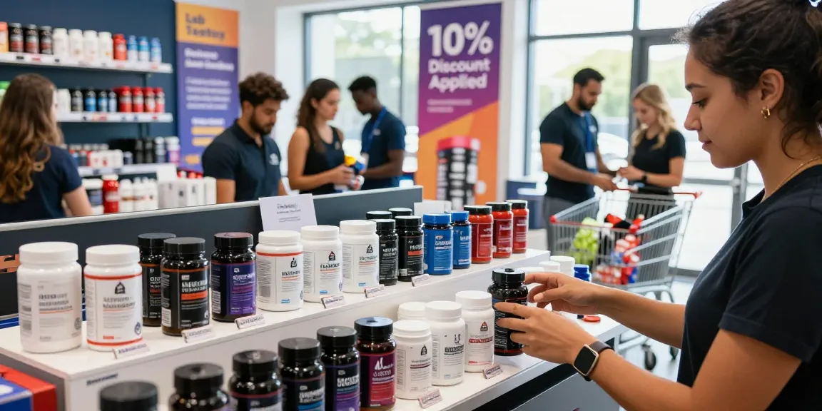 Astera Shop showcasing a diverse selection of lab-tested steroid products in a vibrant retail environment.