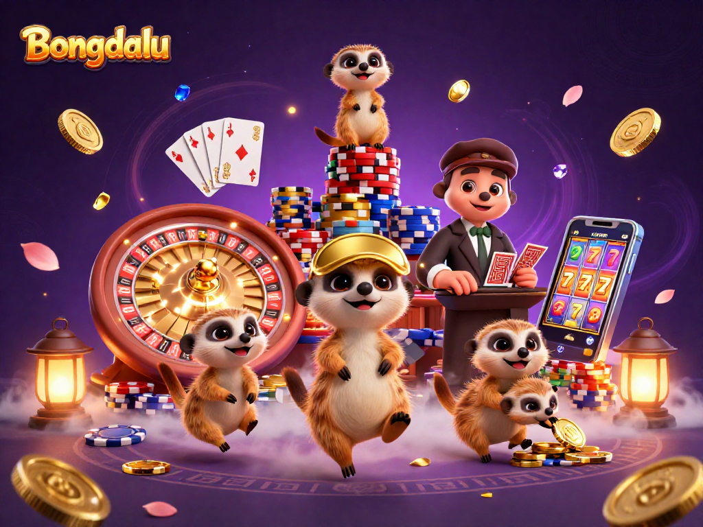 Engage with Bongdalu's vibrant meerkat casino scene featuring a thrilling gaming atmosphere.